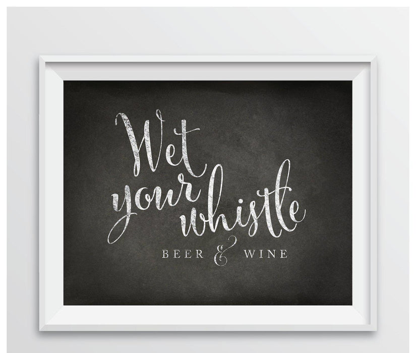 Vintage Chalkboard Wedding Party Signs-Set of 1-Andaz Press-Beer & Wine - Wet Your Whistle-