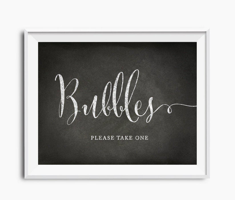 Vintage Chalkboard Wedding Party Signs-Set of 1-Andaz Press-Bubbles - Please Take One-