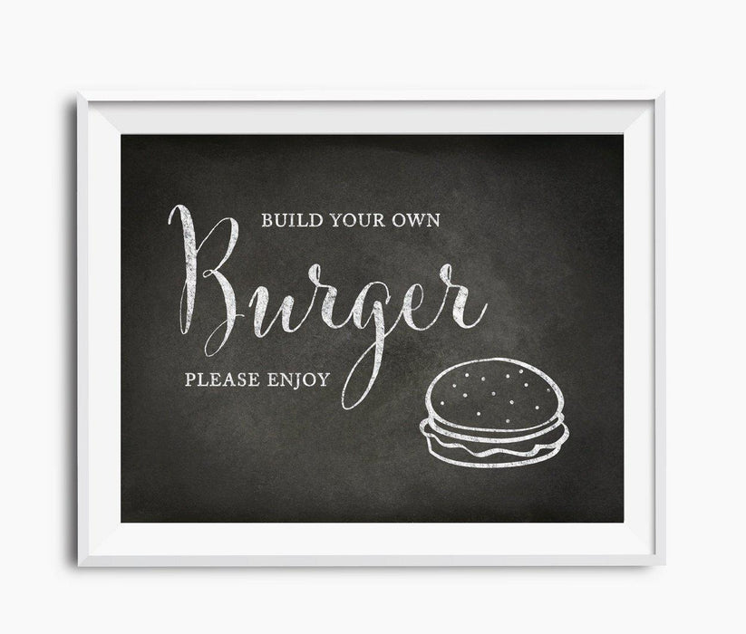 Vintage Chalkboard Wedding Party Signs-Set of 1-Andaz Press-Build Your Own Burger-