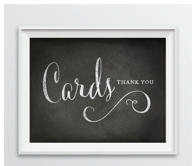 Vintage Chalkboard Wedding Party Signs-Set of 1-Andaz Press-Cards Thank You-