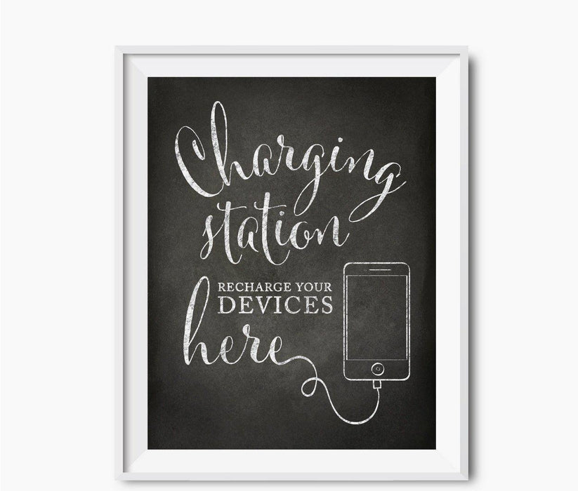 Vintage Chalkboard Wedding Party Signs-Set of 1-Andaz Press-Charging Station-