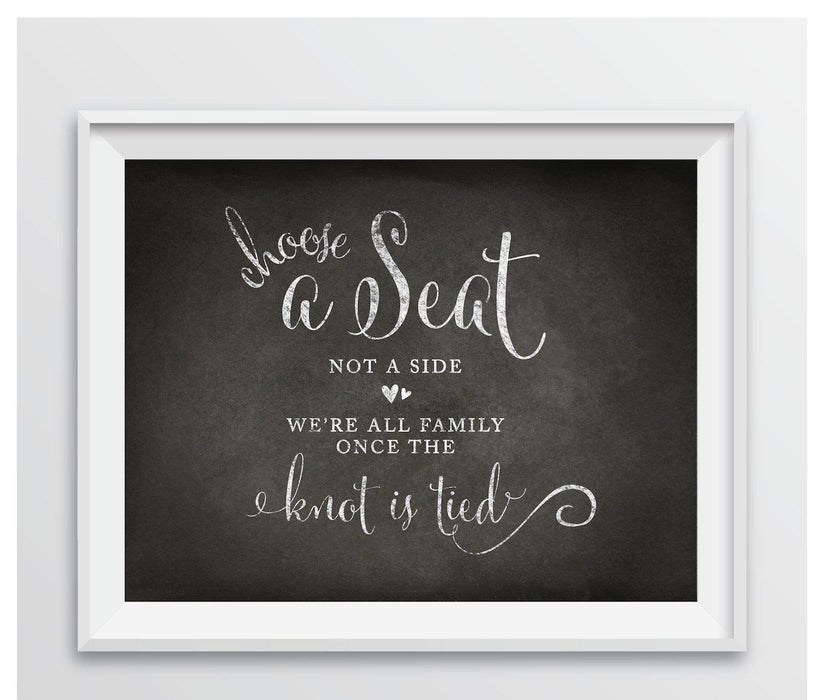 Vintage Chalkboard Wedding Party Signs-Set of 1-Andaz Press-Choose A Seat, Not A Side-