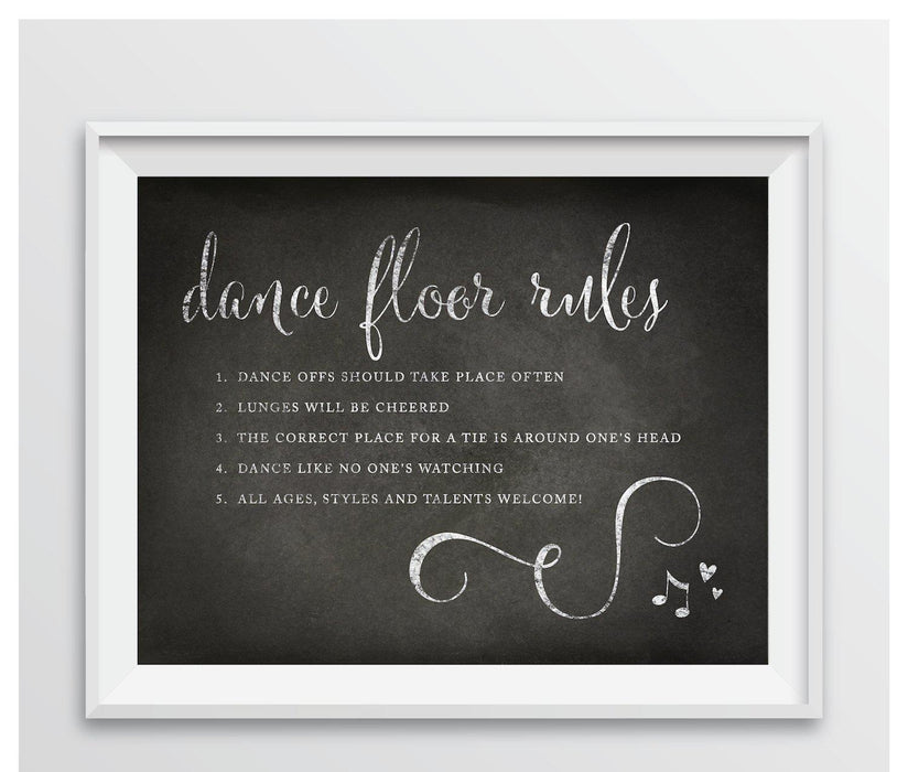 Vintage Chalkboard Wedding Party Signs-Set of 1-Andaz Press-Dance Floor Rules-