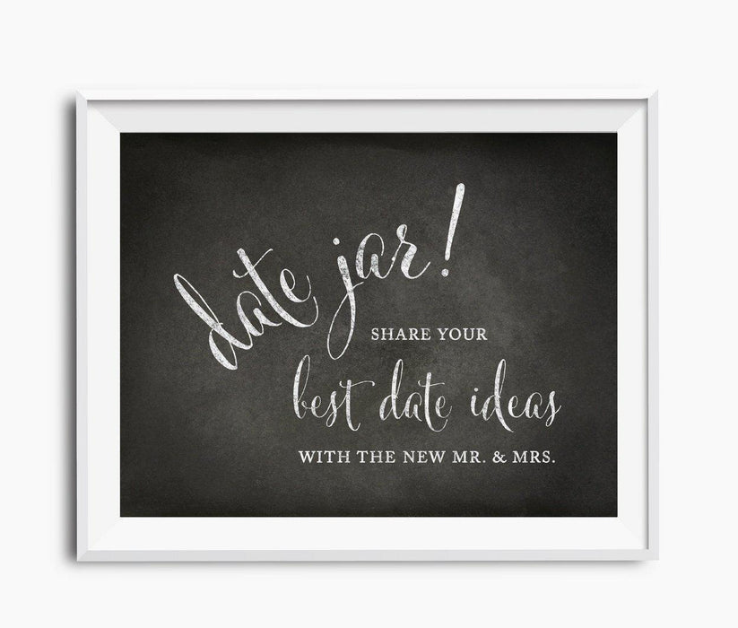 Vintage Chalkboard Wedding Party Signs-Set of 1-Andaz Press-Date Jar - Share Best Date Idea-