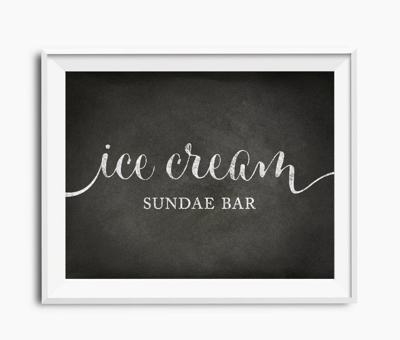 Vintage Chalkboard Wedding Party Signs-Set of 1-Andaz Press-Ice Cream Sundae Bar-