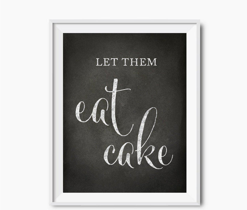 Vintage Chalkboard Wedding Party Signs-Set of 1-Andaz Press-Let Them Eat Cake-