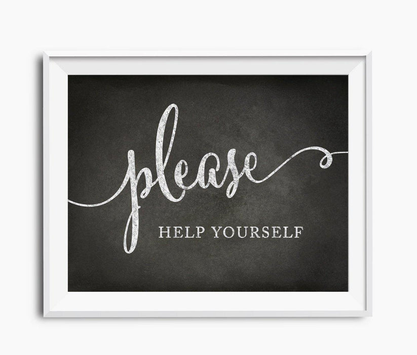 Vintage Chalkboard Wedding Party Signs-Set of 1-Andaz Press-Please Help Yourself-