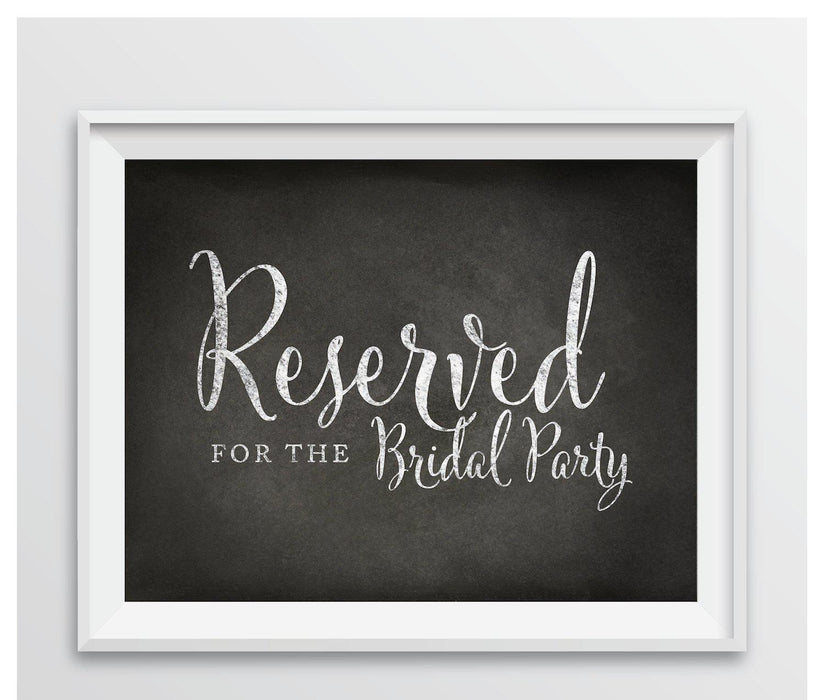 Vintage Chalkboard Wedding Party Signs-Set of 1-Andaz Press-Reserved For The Bridal Party-