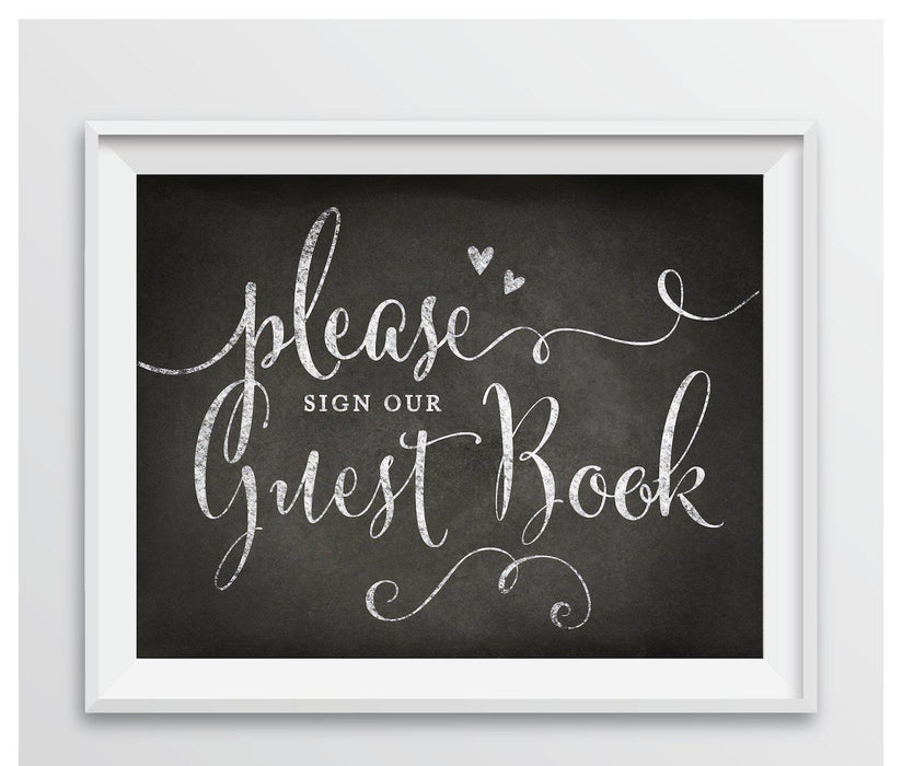 Vintage Chalkboard Wedding Party Signs-Set of 1-Andaz Press-Sign Our Guestbook-