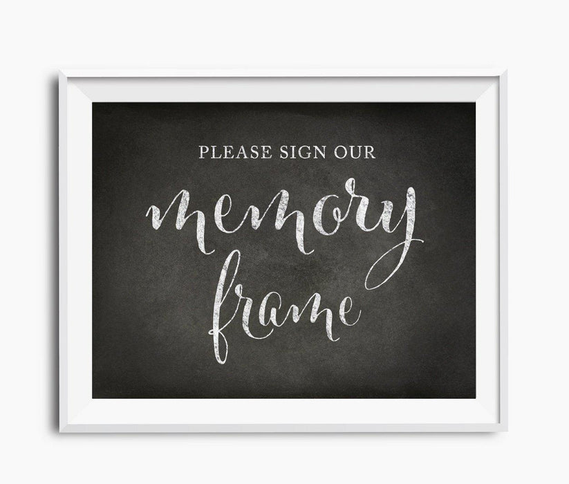 Vintage Chalkboard Wedding Party Signs-Set of 1-Andaz Press-Sign Our Memory Photo Frame-