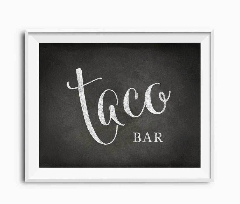 Vintage Chalkboard Wedding Party Signs-Set of 1-Andaz Press-Taco Bar-