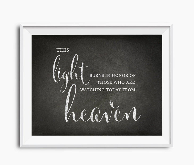 Vintage Chalkboard Wedding Party Signs-Set of 1-Andaz Press-This Light Burns Memorial-