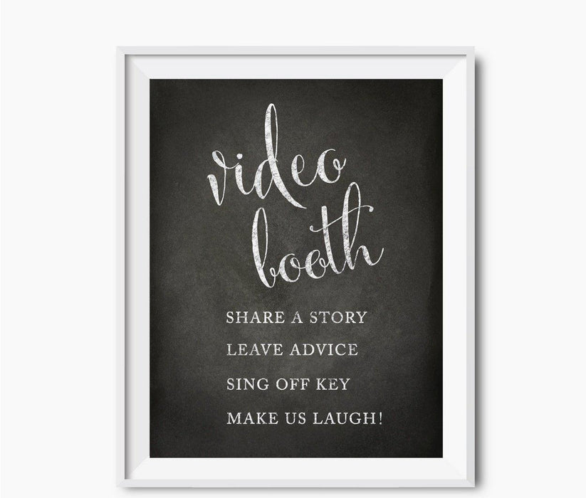 Vintage Chalkboard Wedding Party Signs-Set of 1-Andaz Press-Videobooth - Share A Story-