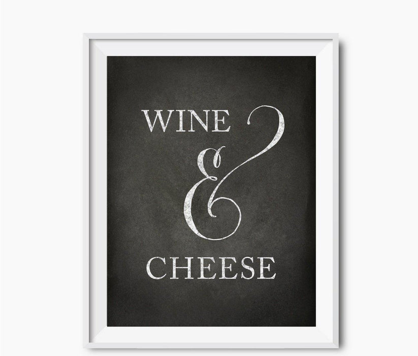 Vintage Chalkboard Wedding Party Signs-Set of 1-Andaz Press-Wine & Cheese-