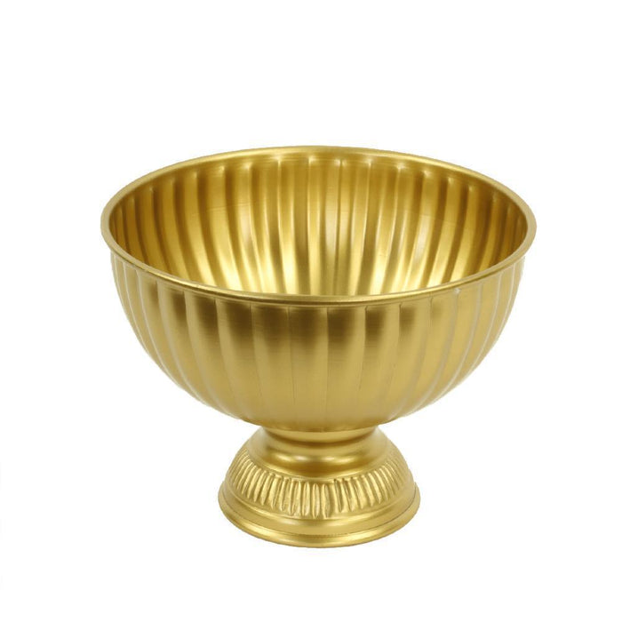 Vintage Gold Flower Compote Vase Pedestal Bowl Centerpiece-Set of 1-Koyal Wholesale-6" x 6"-