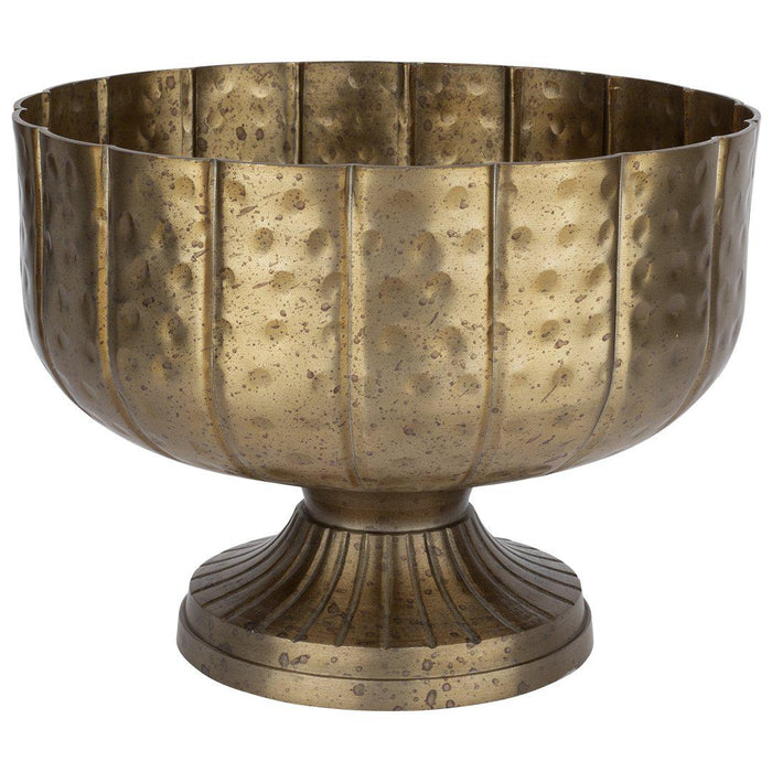 Vintage Metal Compote Bowls Ideal for Table Centerpiece, Weddings, Events, Home Decor Pedestal Bowl Vase-Set of 1-Koyal Wholesale-Vintage Gold-8" x 6.25"-