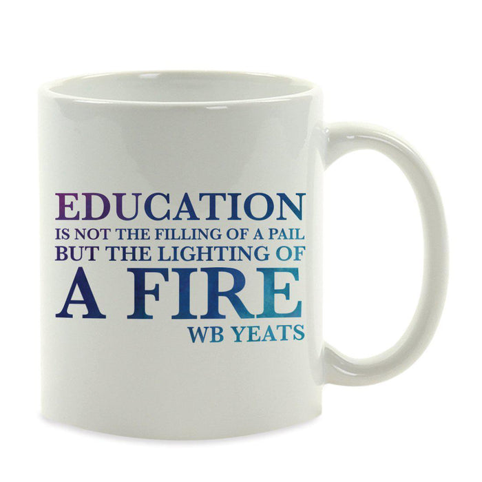 Water Color Teacher Appreciation Quotes Ceramic Coffee Mug Collection 2-Set of 1-Andaz Press-Lighting Of a Fire-