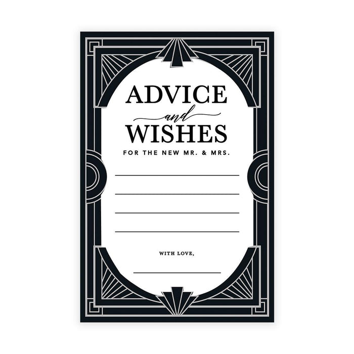 Wedding Advice & Well Wishes Guest Book Cards for Bride and Groom Design 1-Set of 56-Andaz Press-Art Deco-