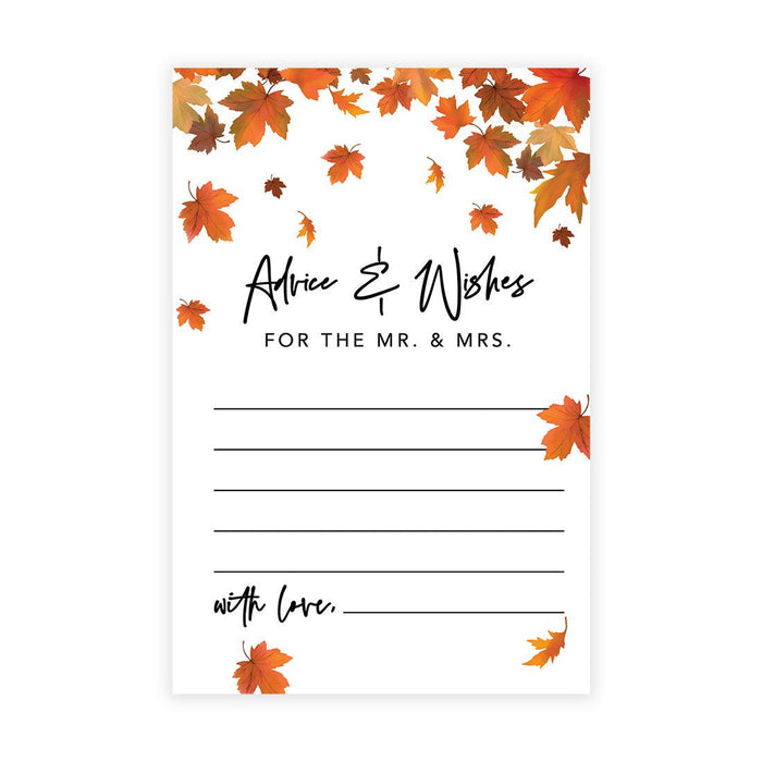 Wedding Advice & Well Wishes Guest Book Cards for Bride and Groom Design 1-Set of 56-Andaz Press-Autumn Fall Maple Leaves-