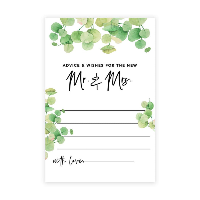 Wedding Advice & Well Wishes Guest Book Cards for Bride and Groom Design 1-Set of 56-Andaz Press-Eucalyptus Greenery-