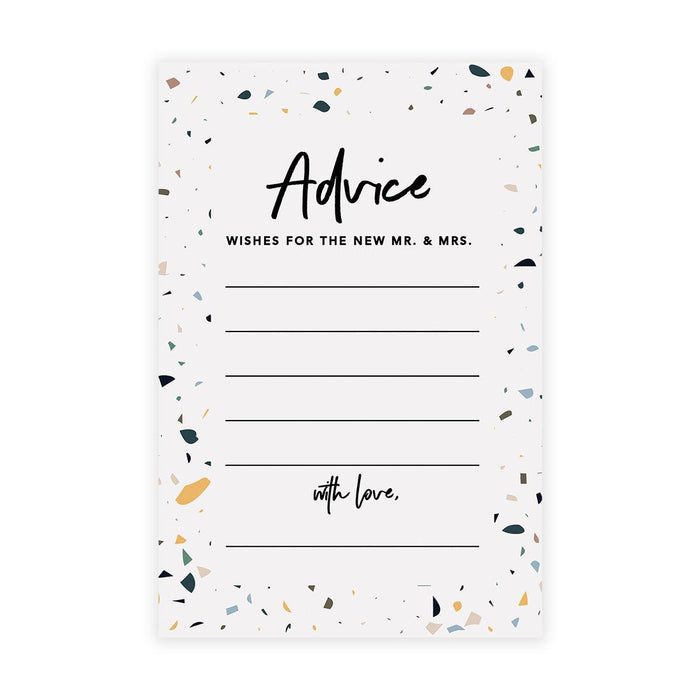 Wedding Advice & Well Wishes Guest Book Cards for Bride and Groom Design 1-Set of 56-Andaz Press-Terrazzo-