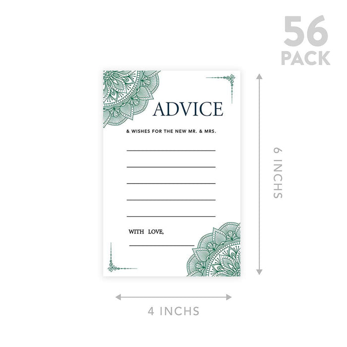 Wedding Advice & Well Wishes Guest Book Cards for Bride and Groom Design 2-Set of 56-Andaz Press-Dark Green Elegant Ornate-