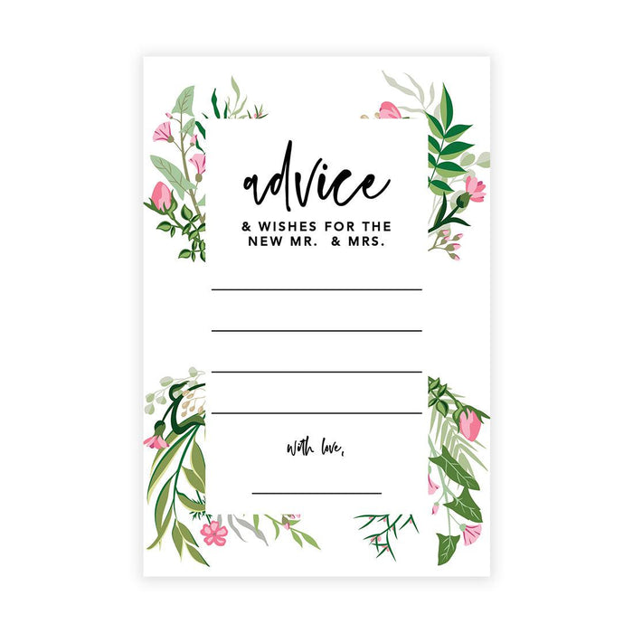 Wedding Advice & Well Wishes Guest Book Cards for Bride and Groom Design 2-Set of 56-Andaz Press-Botanical Leaves-