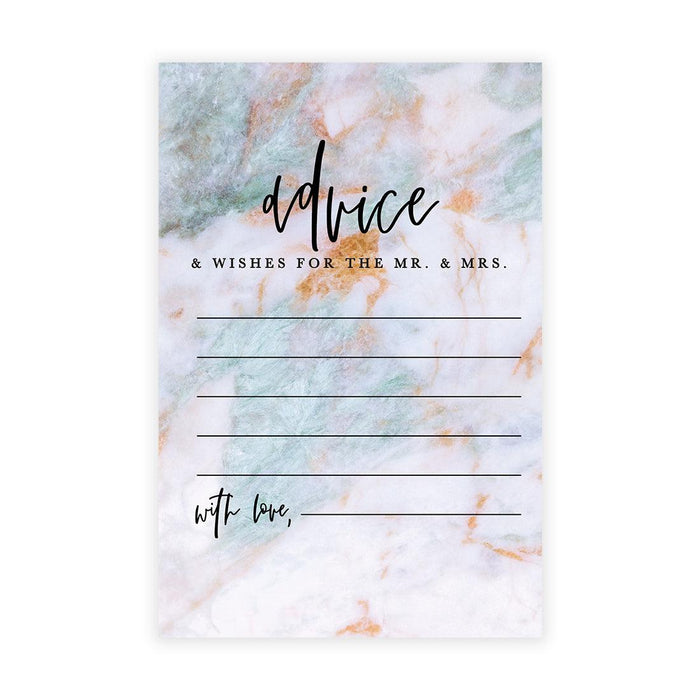 Wedding Advice & Well Wishes Guest Book Cards for Bride and Groom Design 2-Set of 56-Andaz Press-Colorful Marble Agate-