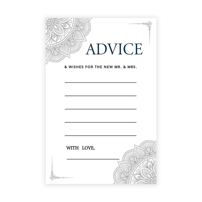 Wedding Advice & Well Wishes Guest Book Cards for Bride and Groom Design 2-Set of 56-Andaz Press-Gray Elegant Ornate-