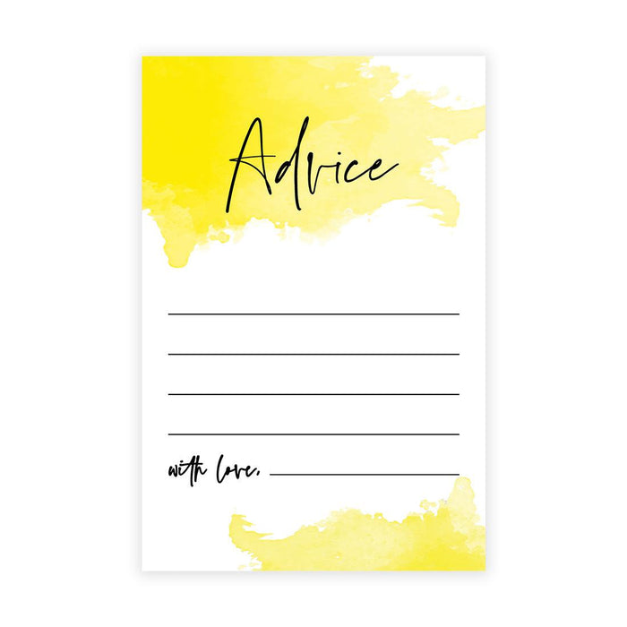 Wedding Advice & Well Wishes Guest Book Cards for Bride and Groom Design 2-Set of 56-Andaz Press-Illuminating Yellow Watercolor-
