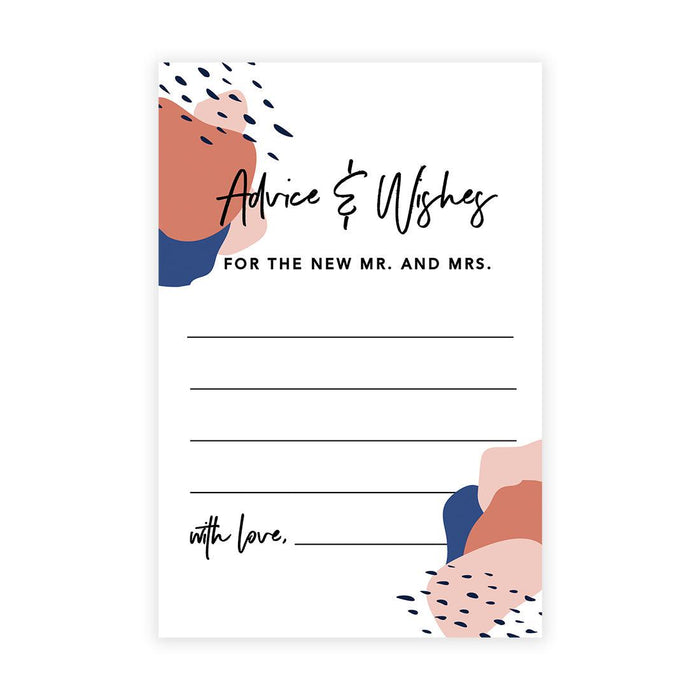 Wedding Advice & Well Wishes Guest Book Cards for Bride and Groom Design 2-Set of 56-Andaz Press-Terracotta Abstract Shapes-
