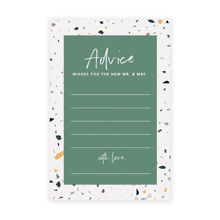 Wedding Advice & Well Wishes Guest Book Cards for Bride and Groom Design 2-Set of 56-Andaz Press-Terrazzo Border-