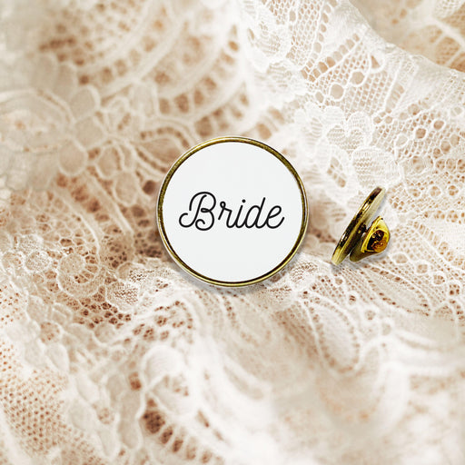 Wedding Enamel Lapel Pin, Wedding Party Button Pins-Set of 1-Andaz Press-Bride-