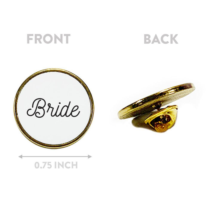 Wedding Enamel Lapel Pin, Wedding Party Button Pins-Set of 1-Andaz Press-Bride-