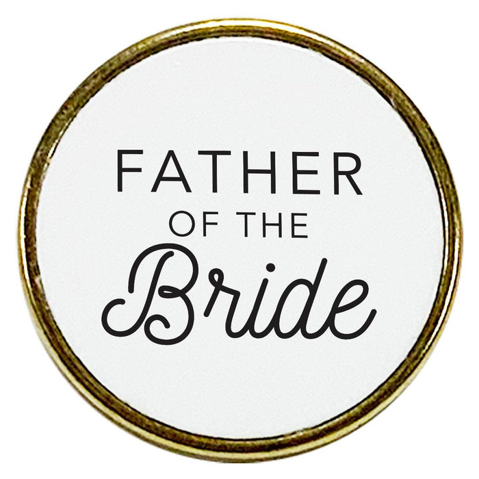 Wedding Enamel Lapel Pin, Wedding Party Button Pins-Set of 1-Andaz Press-Father of the Bride-