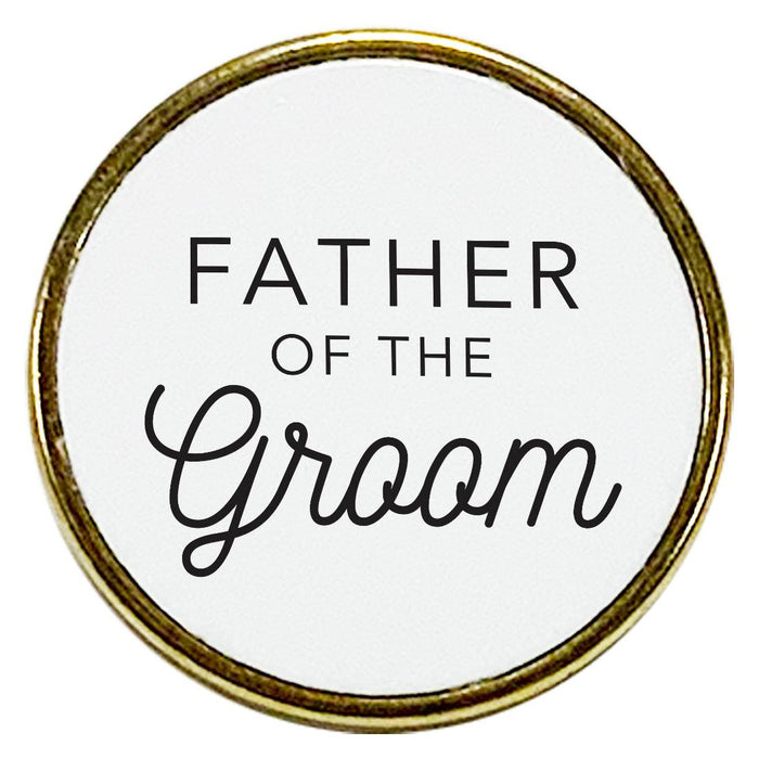 Wedding Enamel Lapel Pin, Wedding Party Button Pins-Set of 1-Andaz Press-Father of the Groom-