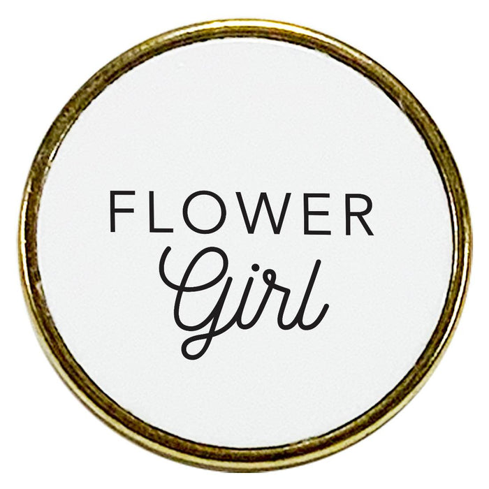 Wedding Enamel Lapel Pin, Wedding Party Button Pins-Set of 1-Andaz Press-Flower Girl-