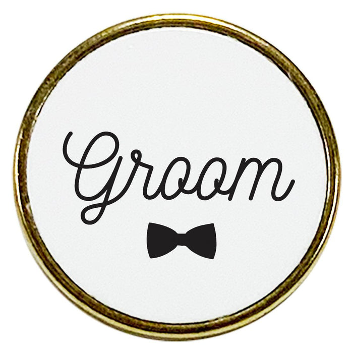 Wedding Enamel Lapel Pin, Wedding Party Button Pins-Set of 1-Andaz Press-Groom-