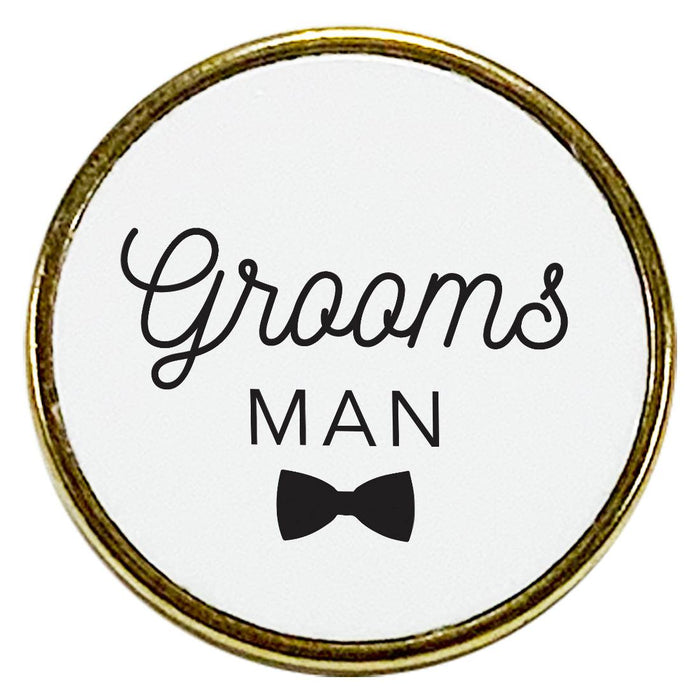 Wedding Enamel Lapel Pin, Wedding Party Button Pins-Set of 1-Andaz Press-Groomsman-