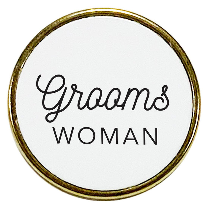 Wedding Enamel Lapel Pin, Wedding Party Button Pins-Set of 1-Andaz Press-Groomswoman-