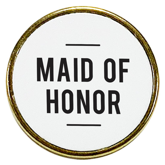 Wedding Enamel Lapel Pin, Wedding Party Button Pins-Set of 1-Andaz Press-Maid Of Honor-