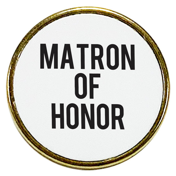 Wedding Enamel Lapel Pin, Wedding Party Button Pins-Set of 1-Andaz Press-Matron of Honor-
