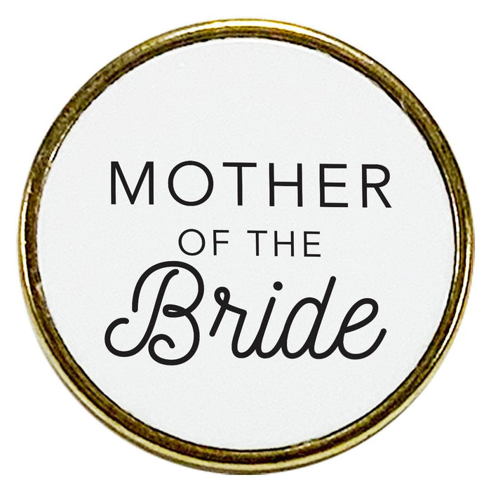 Wedding Enamel Lapel Pin, Wedding Party Button Pins-Set of 1-Andaz Press-Mother of the Bride-
