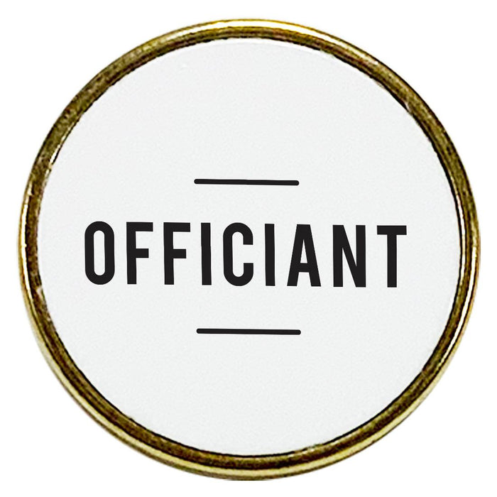Wedding Enamel Lapel Pin, Wedding Party Button Pins-Set of 1-Andaz Press-Officiant-