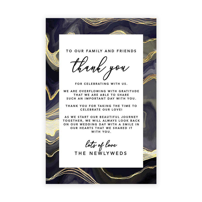 Wedding Thank You Place Setting Cards for Table Reception, Design 2-Set of 56-Andaz Press-Marble Agate-