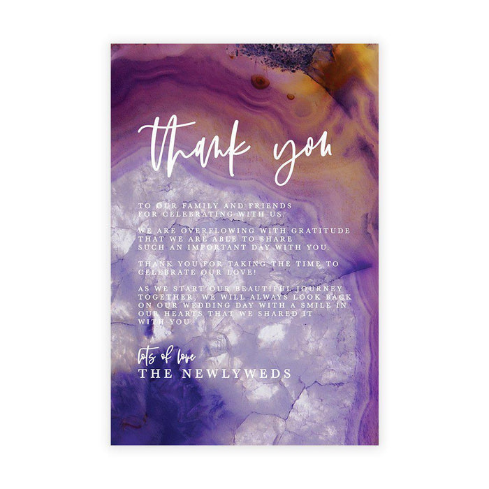 Wedding Thank You Place Setting Cards for Table Reception, Design 2-Set of 56-Andaz Press-Purple Agate-
