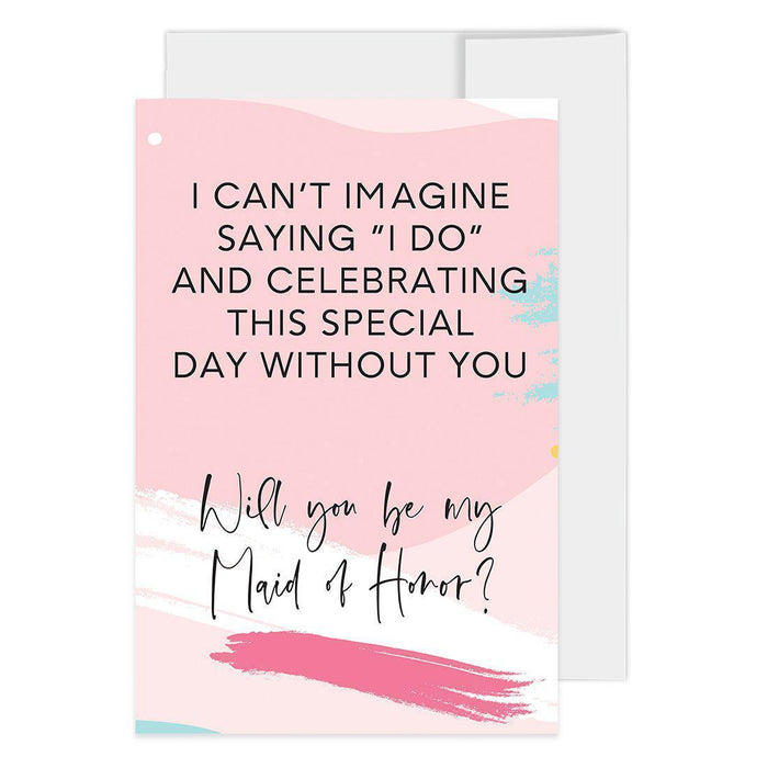 Will You Be My Bridesmaid Proposal Cards with Envelopes-Set of 16-Andaz Press-I Can't Imagine Saying I Do-