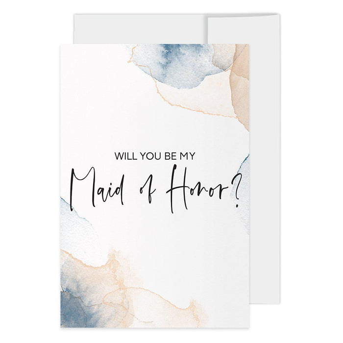 Will You Be My Bridesmaid Proposal Cards with Envelopes-Set of 16-Andaz Press-Watercolor Design-