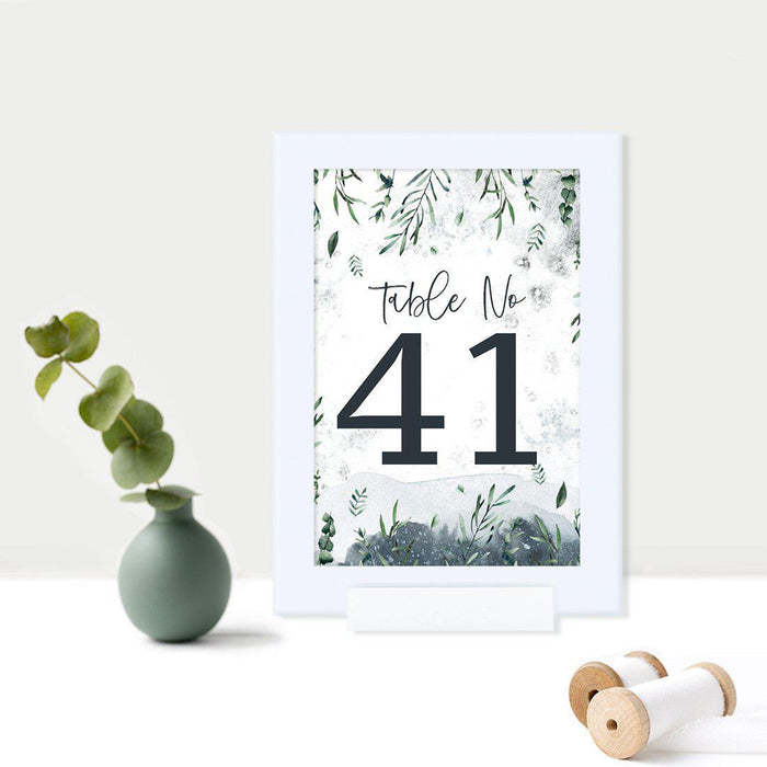 Winter Snowy Woodland Forest Watercolor Wedding Collection, Table Numbers on Perforated Paper, Single-Sided-Set of 1-Andaz Press-Table Numbers 1-20-
