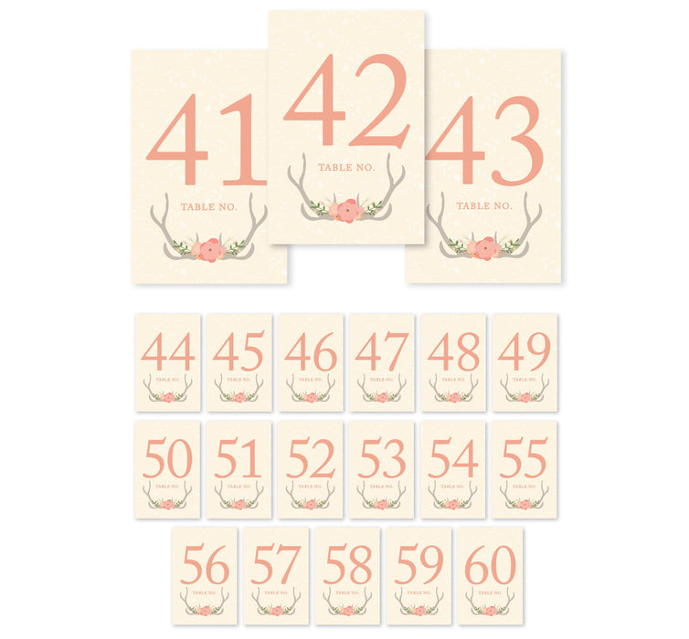 Woodland Deer Wedding Table Numbers-Set of 20-Andaz Press-41-60-
